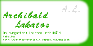 archibald lakatos business card